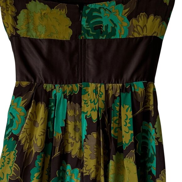 Plenty by Tracy Reese Silk Floral Strapless Dress Size 6 Bubble Hem Empire Waist - Picture 5 of 16